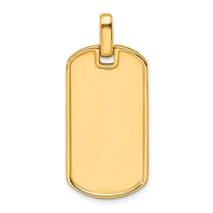 True Origin 14K Yellow Gold Men's 1 carat Lab Grown Diamond VS+ F+ Complete Dog Tag Pendant