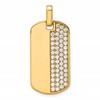 True Origin 14K Yellow Gold Men's 1 carat Lab Grown Diamond VS+ F+ Complete Dog Tag Pendant