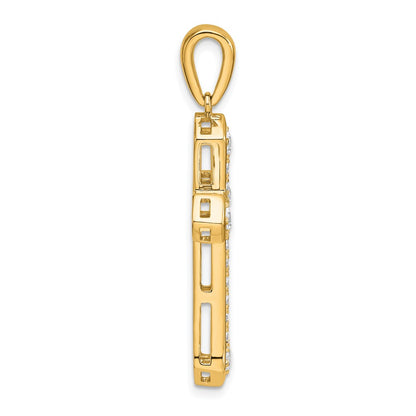 True Origin 14K Yellow Gold 3/4 carat Lab Grown Diamond VS+ F+ Complete Cross Pendant