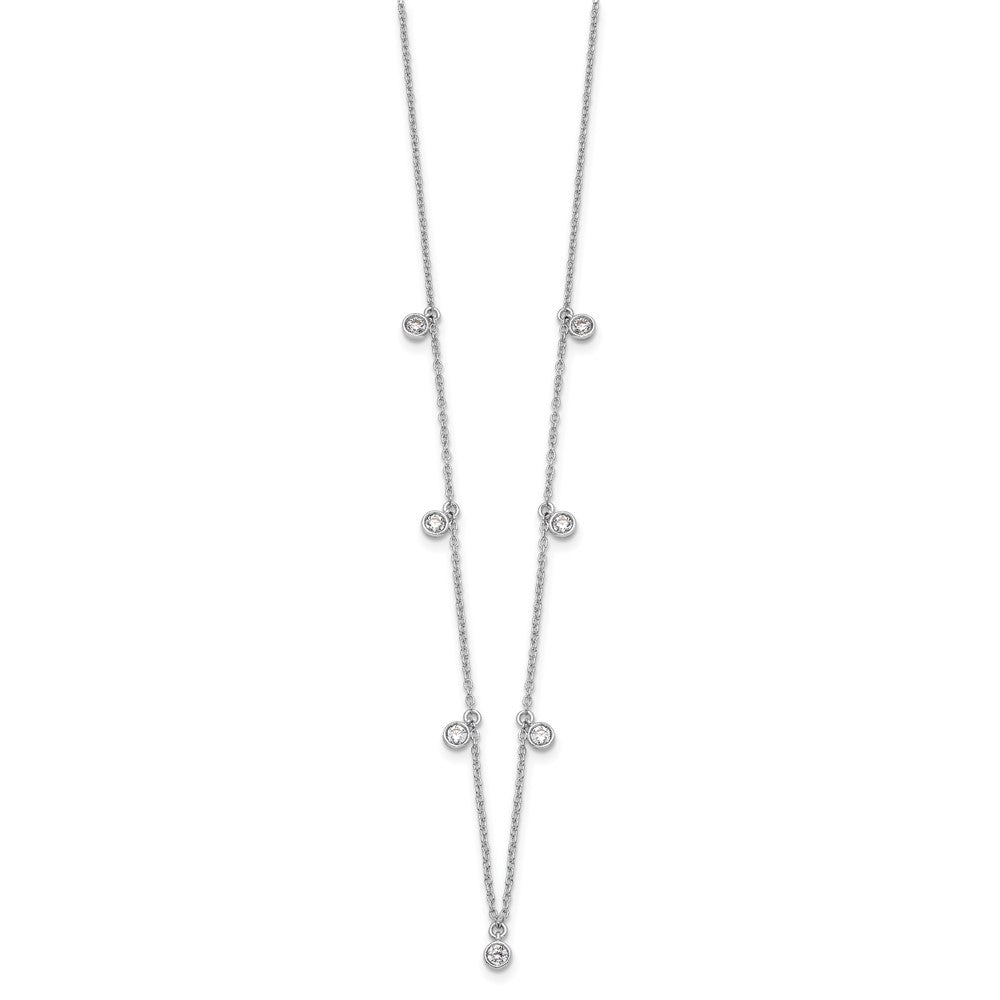 True Origin 14K White Gold 5/8 carat Lab Grown Diamond VS+ F+ Complete 9 Station 18 in Necklace