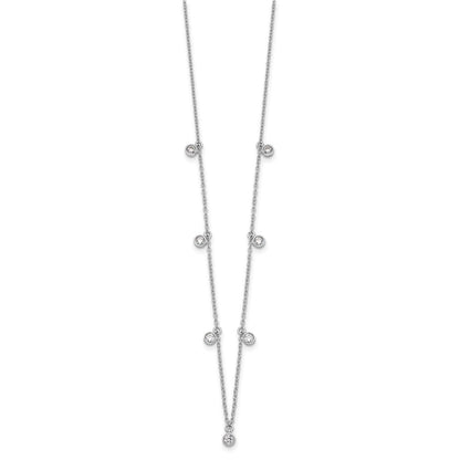 True Origin 14K White Gold 5/8 carat Lab Grown Diamond VS+ F+ Complete 9 Station 18 in Necklace