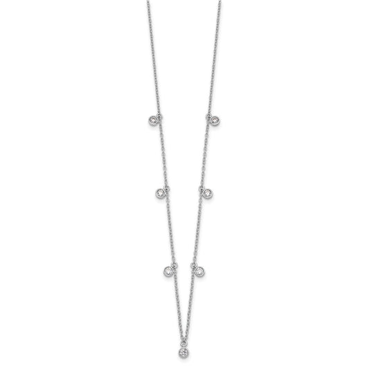 True Origin 14K White Gold 5/8 carat Lab Grown Diamond VS+ F+ Complete 9 Station 18 in Necklace