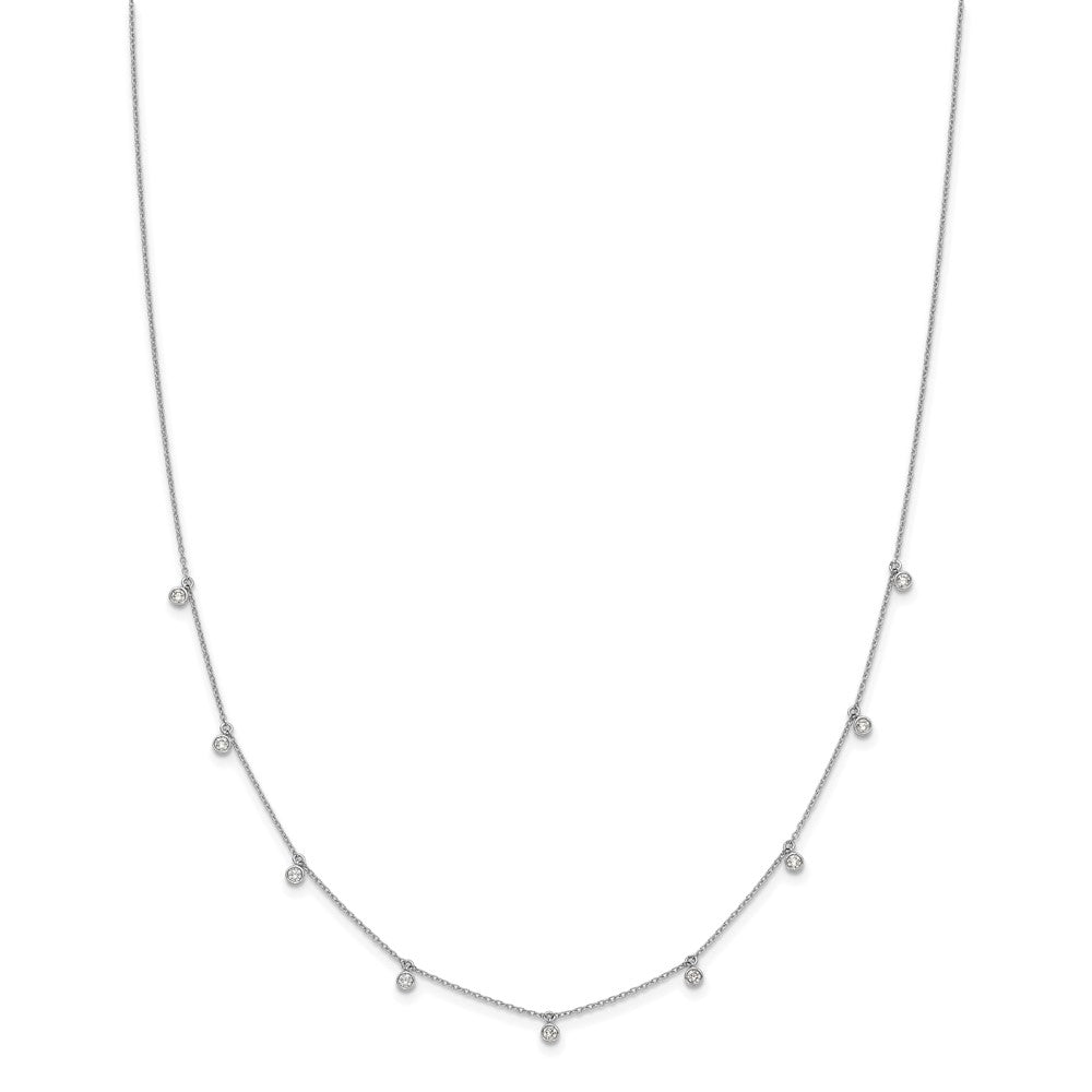 True Origin 14K White Gold 5/8 carat Lab Grown Diamond VS+ F+ Complete 9 Station 18 in Necklace