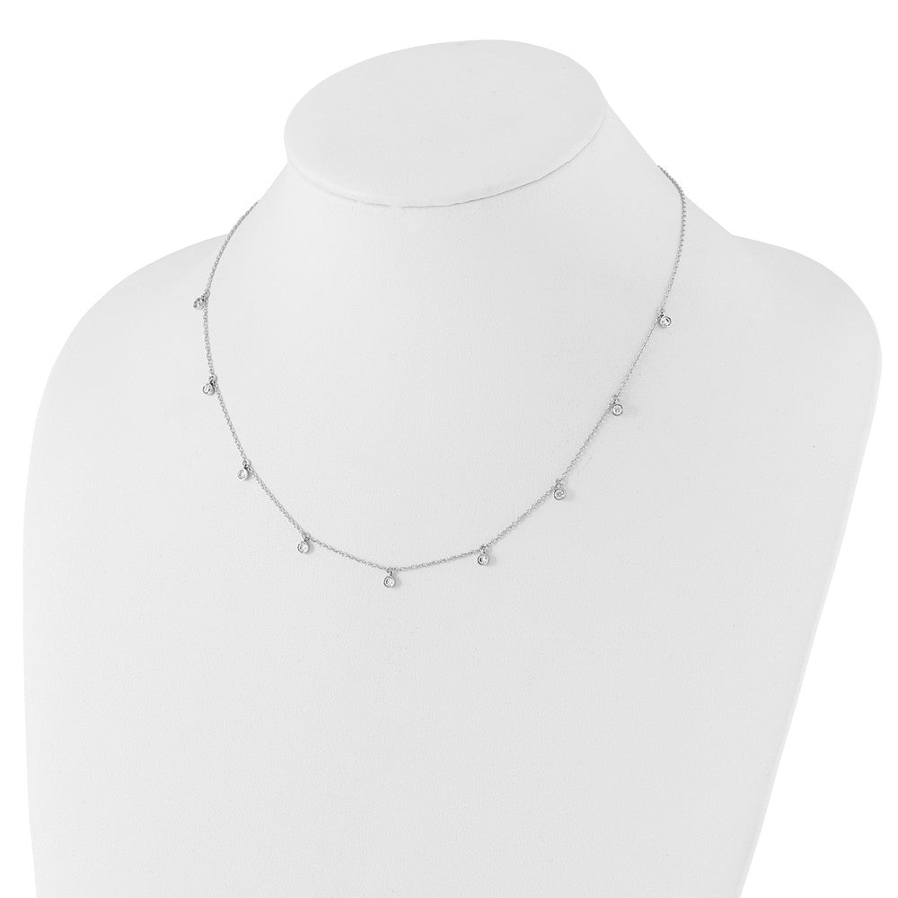 True Origin 14K White Gold 5/8 carat Lab Grown Diamond VS+ F+ Complete 9 Station 18 in Necklace