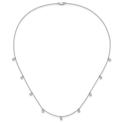 True Origin 14K White Gold 5/8 carat Lab Grown Diamond VS+ F+ Complete 9 Station 18 in Necklace