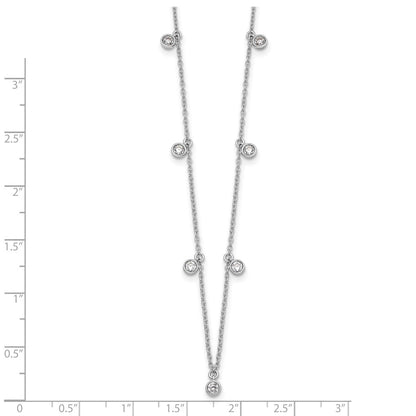 True Origin 14K White Gold 5/8 carat Lab Grown Diamond VS+ F+ Complete 9 Station 18 in Necklace