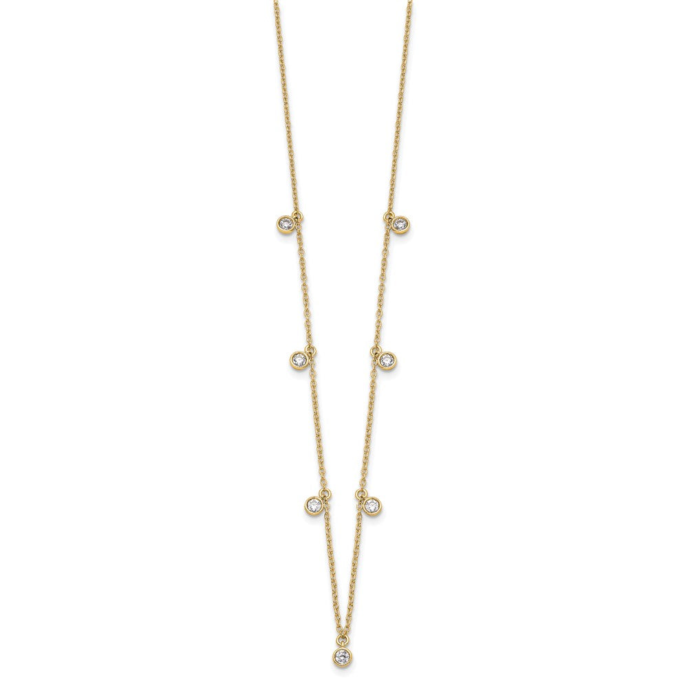 True Origin 14K Yellow Gold 5/8 carat Lab Grown Diamond VS+ F+ Complete 9 Station 18 in Necklace