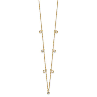 True Origin 14K Yellow Gold 5/8 carat Lab Grown Diamond VS+ F+ Complete 9 Station 18 in Necklace