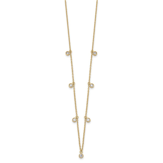 True Origin 14K Yellow Gold 5/8 carat Lab Grown Diamond VS+ F+ Complete 9 Station 18 in Necklace