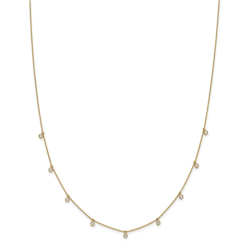 True Origin 14K Yellow Gold 5/8 carat Lab Grown Diamond VS+ F+ Complete 9 Station 18 in Necklace
