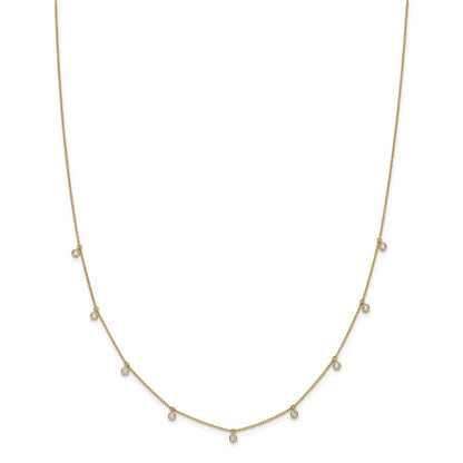 True Origin 14K Yellow Gold 5/8 carat Lab Grown Diamond VS+ F+ Complete 9 Station 18 in Necklace