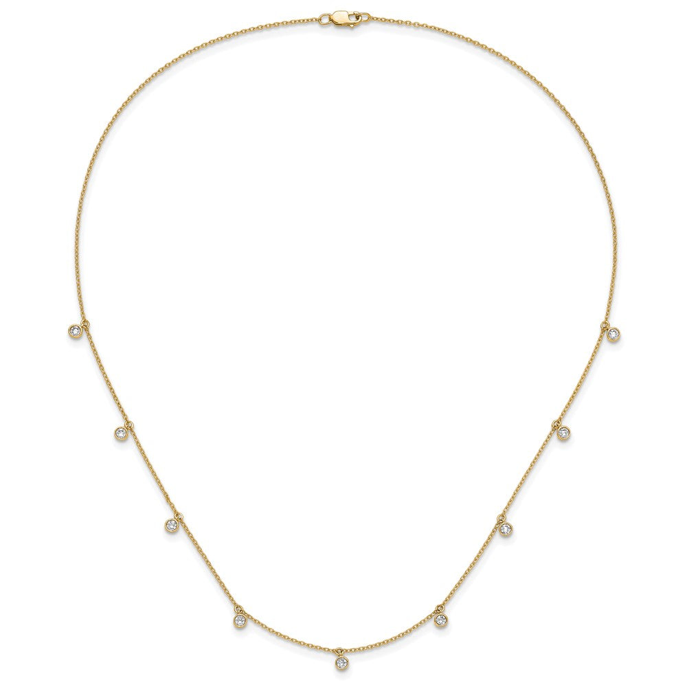 True Origin 14K Yellow Gold 5/8 carat Lab Grown Diamond VS+ F+ Complete 9 Station 18 in Necklace