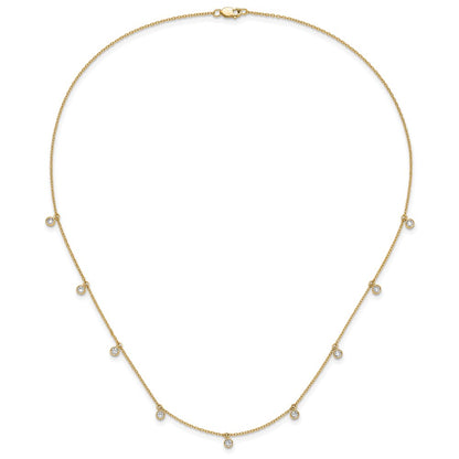 True Origin 14K Yellow Gold 5/8 carat Lab Grown Diamond VS+ F+ Complete 9 Station 18 in Necklace