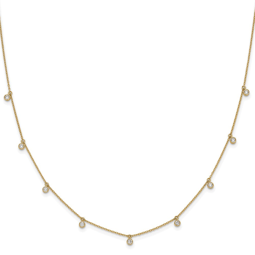 True Origin 14K Yellow Gold 5/8 carat Lab Grown Diamond VS+ F+ Complete 9 Station 18 in Necklace