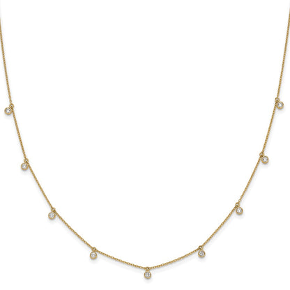 True Origin 14K Yellow Gold 5/8 carat Lab Grown Diamond VS+ F+ Complete 9 Station 18 in Necklace