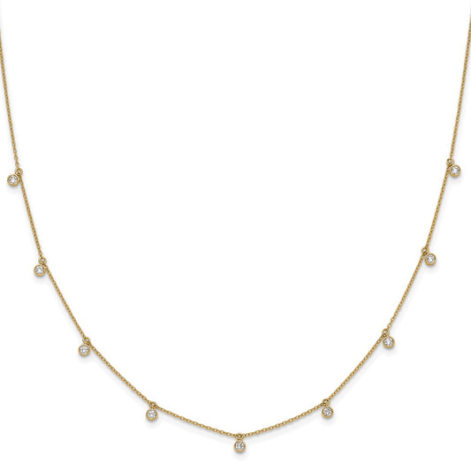 True Origin 14K Yellow Gold 5/8 carat Lab Grown Diamond VS+ F+ Complete 9 Station 18 in Necklace