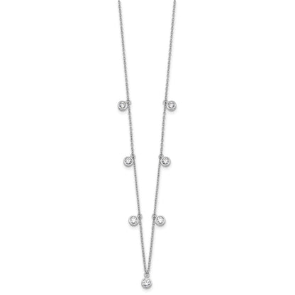 True Origin 14K White Gold 1 1/6 carat Lab Grown Diamond VS+ F+ Complete 9 Station 18 in Necklace