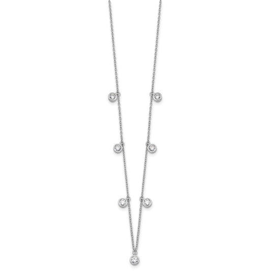 True Origin 14K White Gold 1 1/6 carat Lab Grown Diamond VS+ F+ Complete 9 Station 18 in Necklace