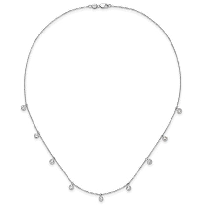 True Origin 14K White Gold 1 1/6 carat Lab Grown Diamond VS+ F+ Complete 9 Station 18 in Necklace