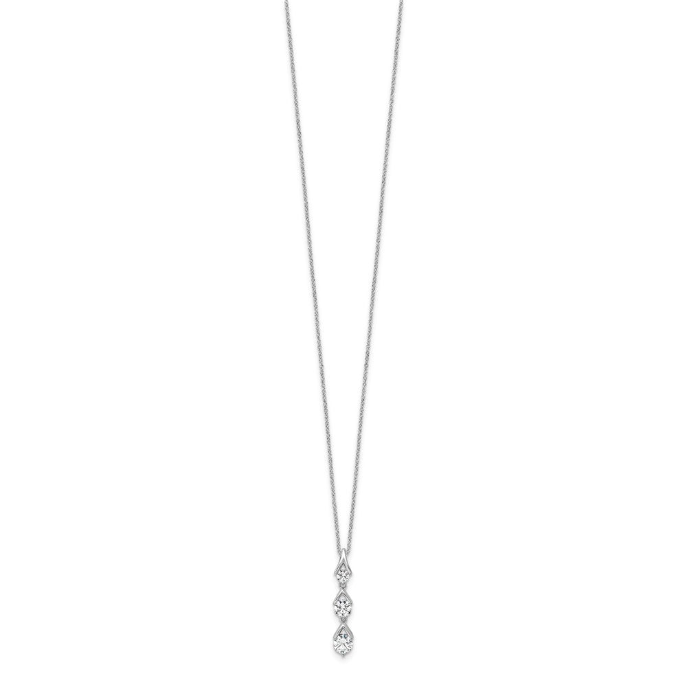 True Origin 14K White Gold 1 carat Lab Grown Diamond VS+ F+ 18 in Complete Pendant Necklace