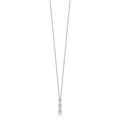 True Origin 14K White Gold 1 carat Lab Grown Diamond VS+ F+ 18 in Complete Pendant Necklace