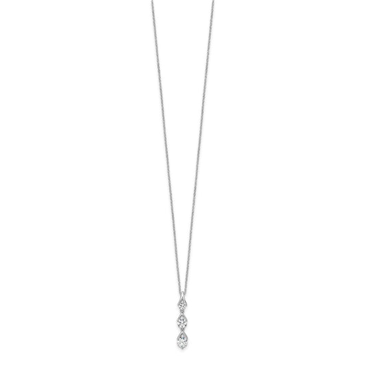True Origin 14K White Gold 1 carat Lab Grown Diamond VS+ F+ 18 in Complete Pendant Necklace