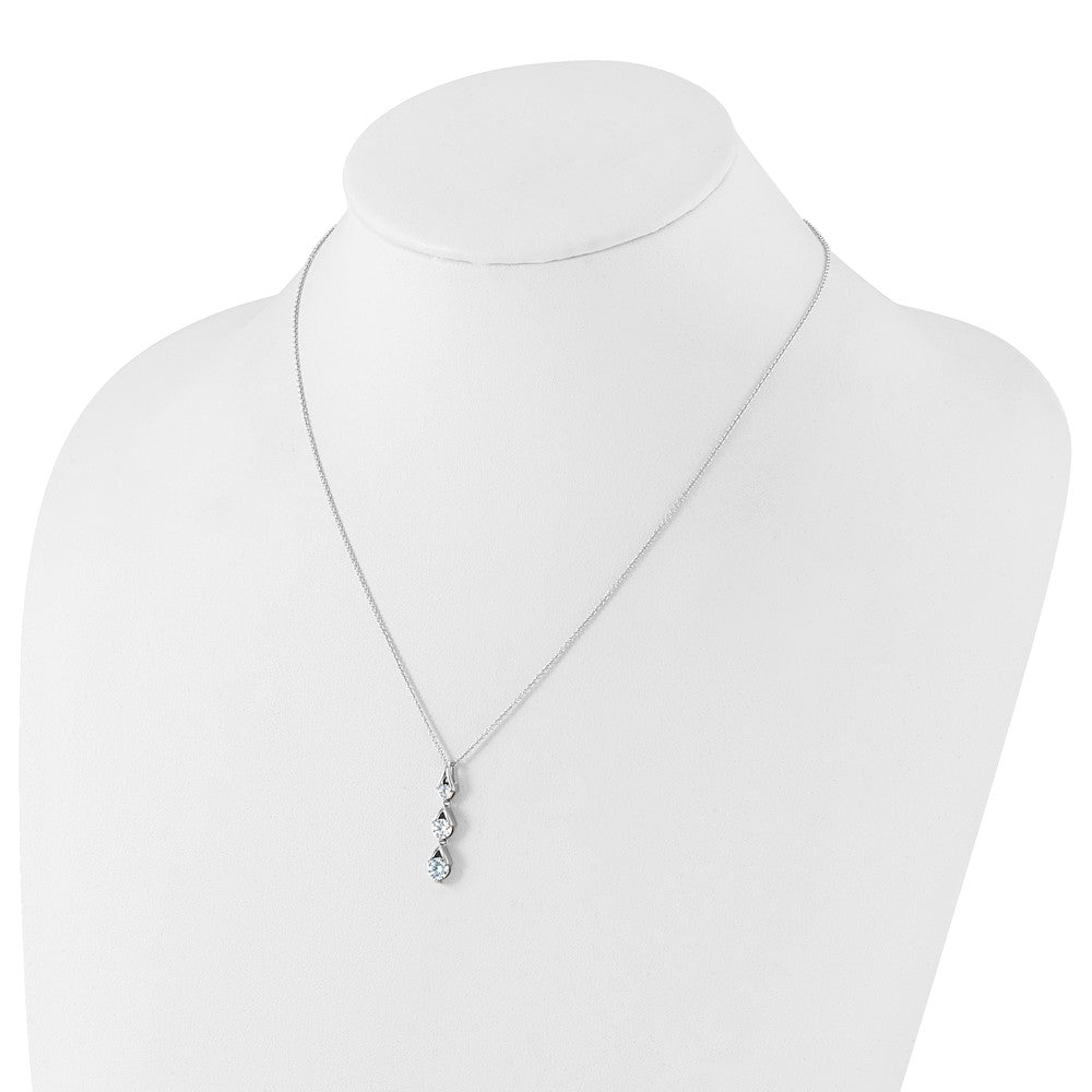 True Origin 14K White Gold 1 carat Lab Grown Diamond VS+ F+ 18 in Complete Pendant Necklace