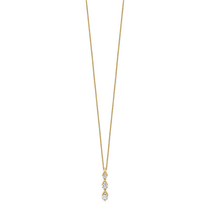 True Origin 14K Yellow Gold 1 carat Lab Grown Diamond VS+ F+ 18 in Complete Pendant Necklace