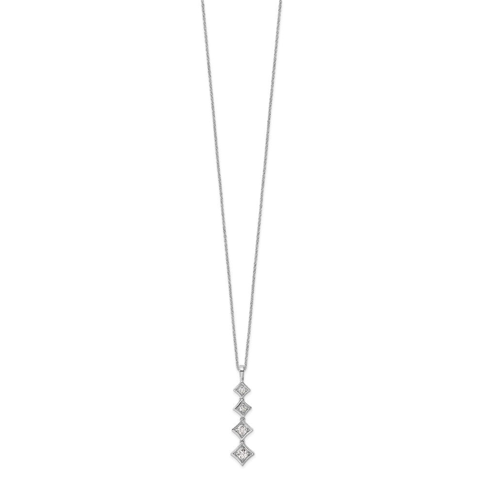 True Origin 14K White Gold 3/8 carat Lab Grown Diamond VS+ F+ 18 in Complete Pendant Necklace