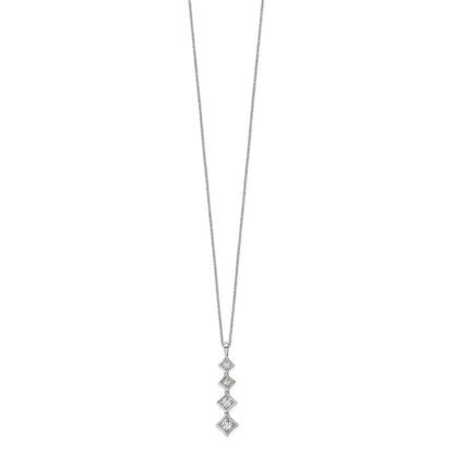 True Origin 14K White Gold 3/8 carat Lab Grown Diamond VS+ F+ 18 in Complete Pendant Necklace