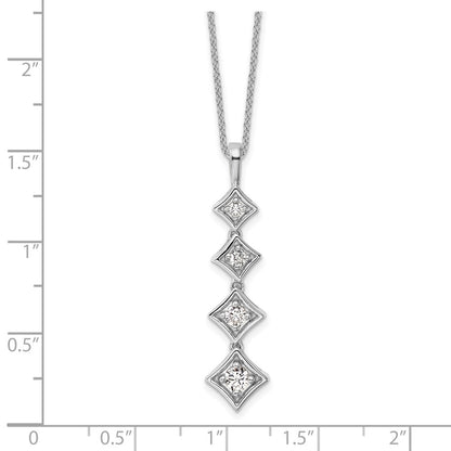 True Origin 14K White Gold 3/8 carat Lab Grown Diamond VS+ F+ 18 in Complete Pendant Necklace