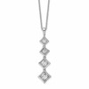 True Origin 14K White Gold 3/8 carat Lab Grown Diamond VS+ F+ 18 in Complete Pendant Necklace