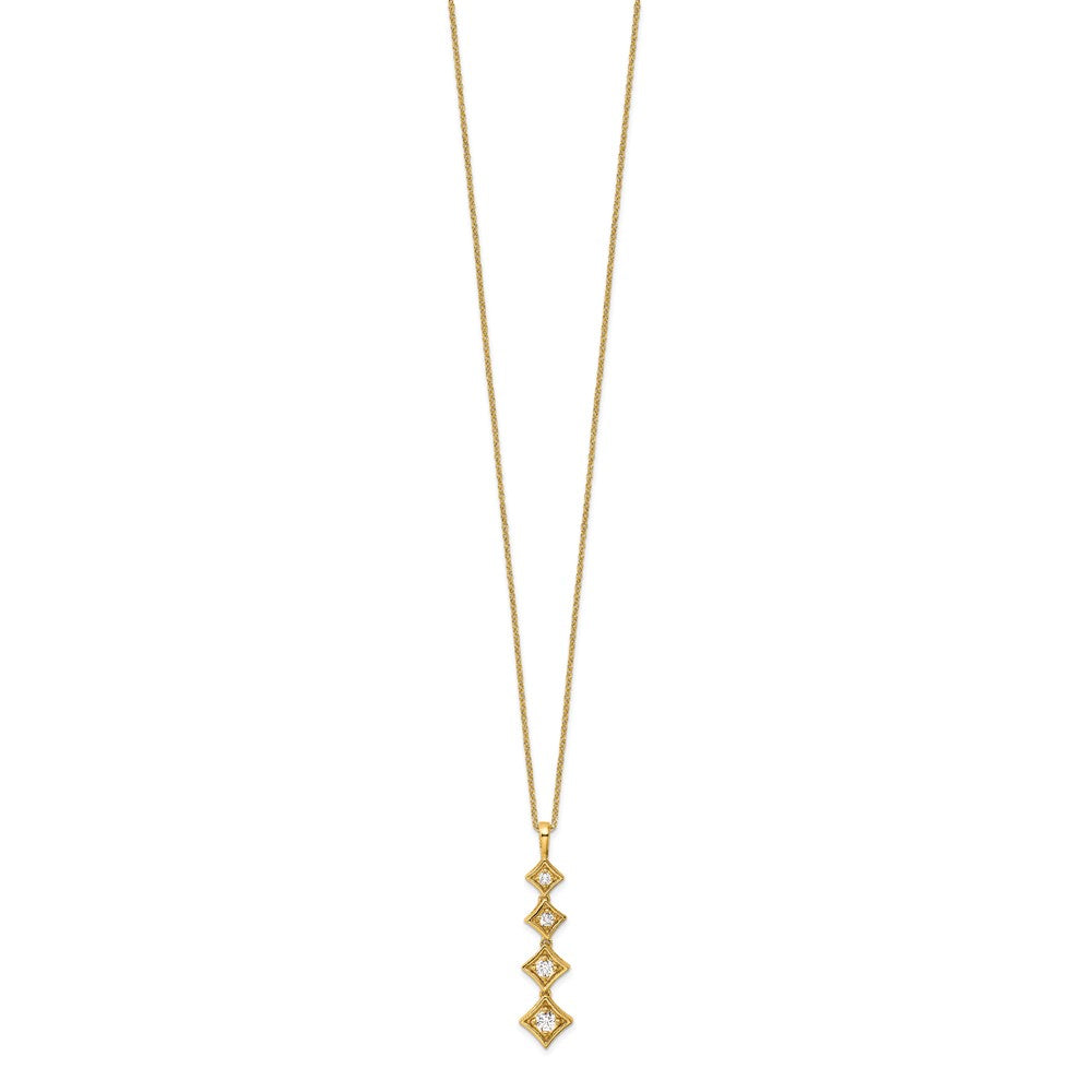 True Origin 14K Yellow Gold 3/8 carat Lab Grown Diamond VS+ F+ 18 in Complete Pendant Necklace
