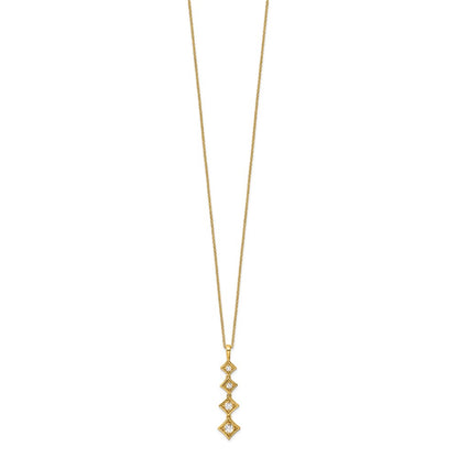 True Origin 14K Yellow Gold 3/8 carat Lab Grown Diamond VS+ F+ 18 in Complete Pendant Necklace