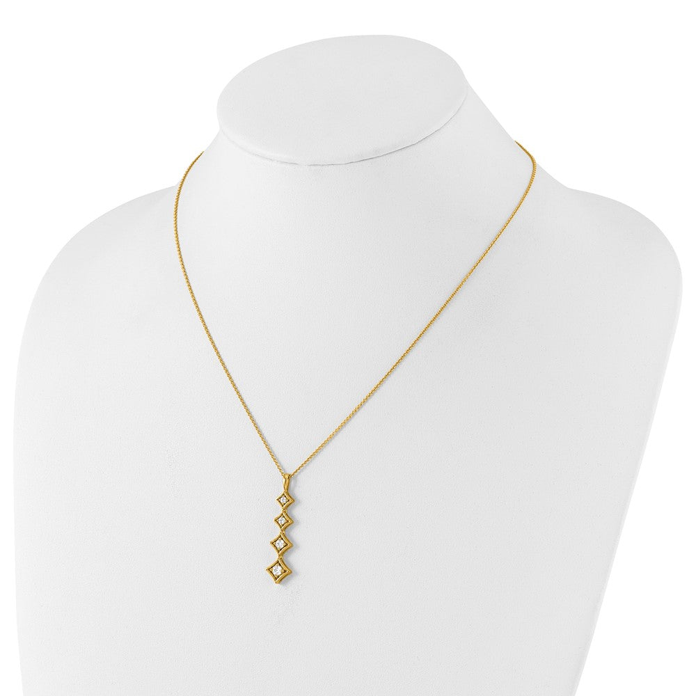 True Origin 14K Yellow Gold 3/8 carat Lab Grown Diamond VS+ F+ 18 in Complete Pendant Necklace