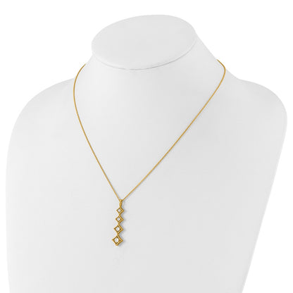 True Origin 14K Yellow Gold 3/8 carat Lab Grown Diamond VS+ F+ 18 in Complete Pendant Necklace