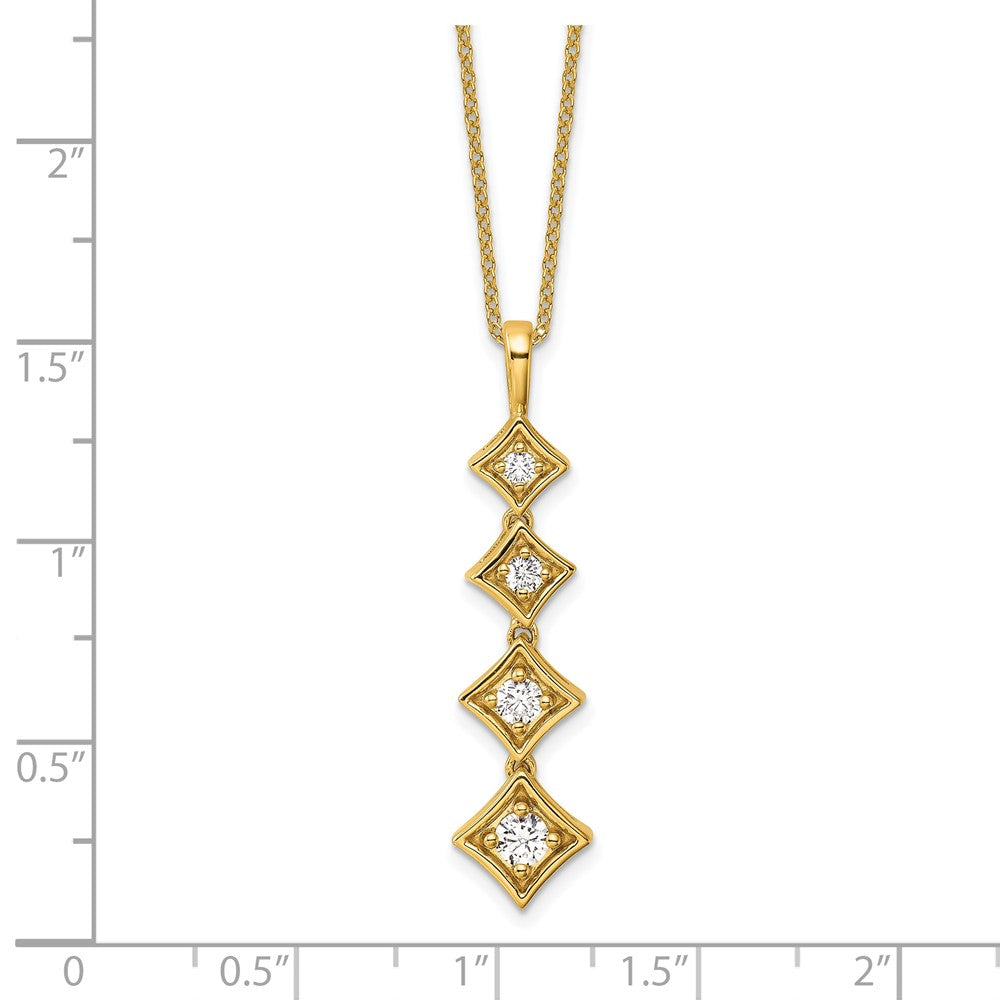 True Origin 14K Yellow Gold 3/8 carat Lab Grown Diamond VS+ F+ 18 in Complete Pendant Necklace