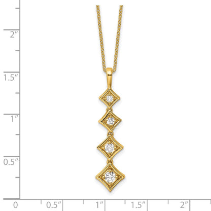 True Origin 14K Yellow Gold 3/8 carat Lab Grown Diamond VS+ F+ 18 in Complete Pendant Necklace