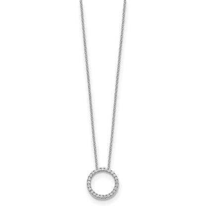 True Origin 14K White Gold 1/4 carat Lab Grown Diamond VS+ F+ Complete 18 in Eternity Pendant Necklace