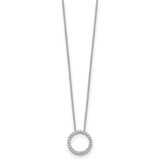 True Origin 14K White Gold 1/4 carat Lab Grown Diamond VS+ F+ Complete 18 in Eternity Pendant Necklace