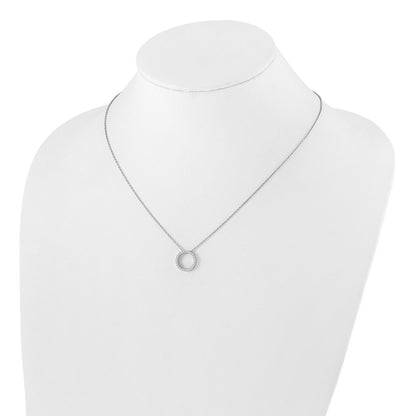 True Origin 14K White Gold 1/4 carat Lab Grown Diamond VS+ F+ Complete 18 in Eternity Pendant Necklace