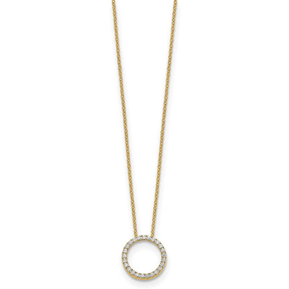 True Origin 14K Yellow Gold 1/4 carat Lab Grown Diamond VS+ F+ Complete 18 in Eternity Pendant Necklace