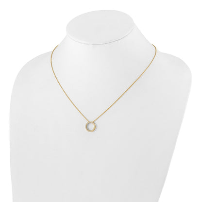 True Origin 14K Yellow Gold 1/4 carat Lab Grown Diamond VS+ F+ Complete 18 in Eternity Pendant Necklace