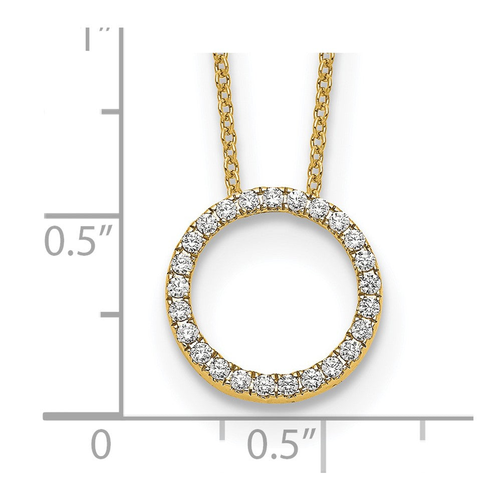 True Origin 14K Yellow Gold 1/4 carat Lab Grown Diamond VS+ F+ Complete 18 in Eternity Pendant Necklace