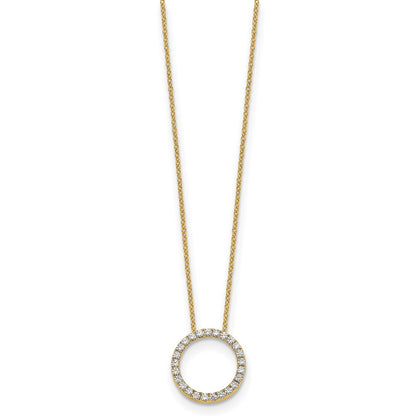 10k 1/2 carat Diamond Open Circle 18 inch Necklace