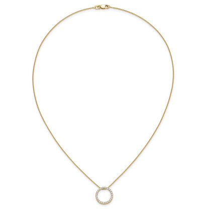 10k 1/2 carat Diamond Open Circle 18 inch Necklace