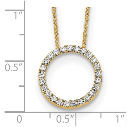 10k 1/2 carat Diamond Open Circle 18 inch Necklace