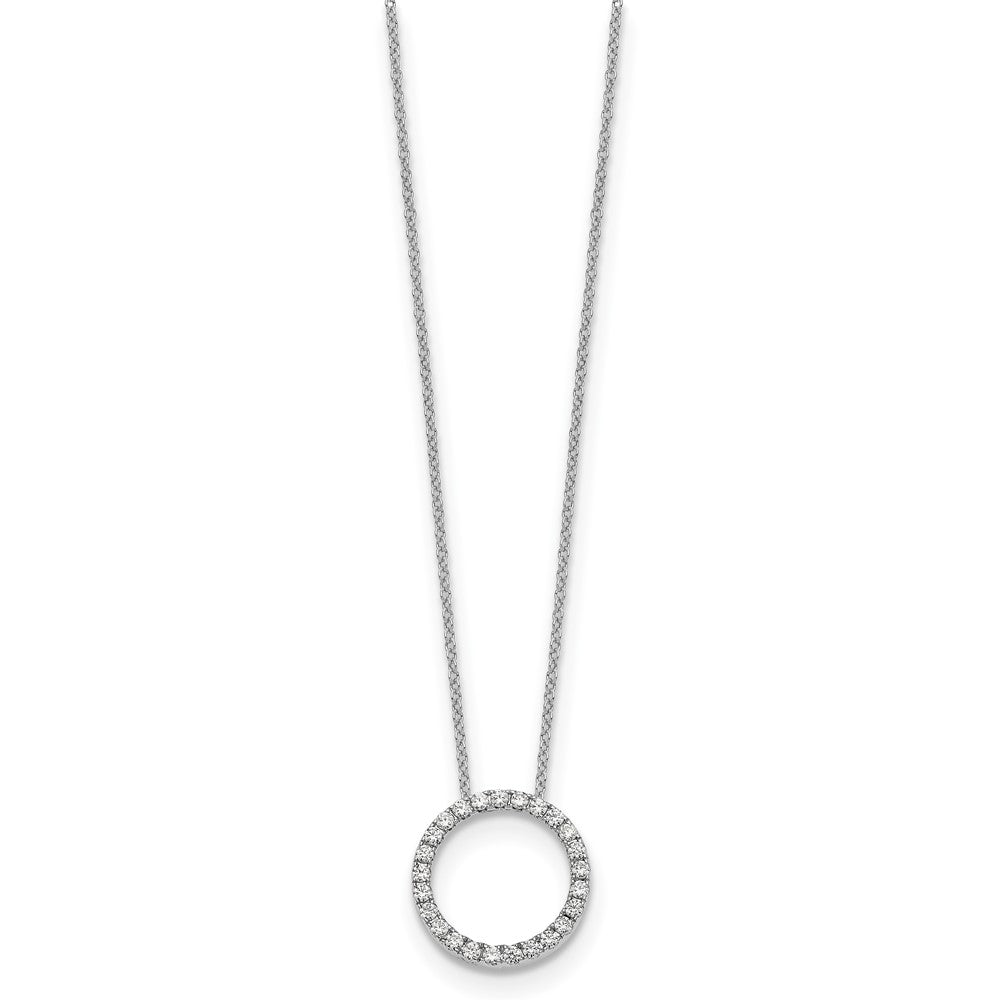 True Origin 14K White Gold 1/2 carat Lab Grown Diamond VS+ F+ Complete 18 in Eternity Pendant Necklace