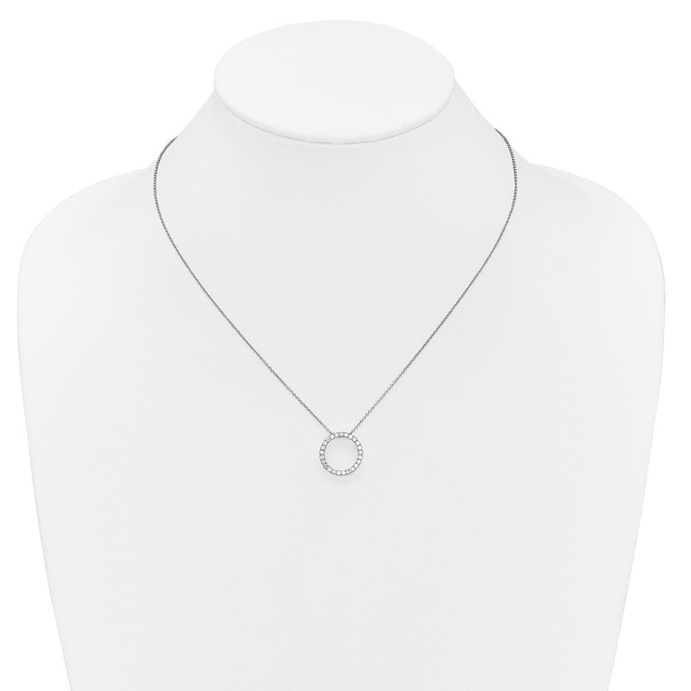 True Origin 14K White Gold 1/2 carat Lab Grown Diamond VS+ F+ Complete 18 in Eternity Pendant Necklace