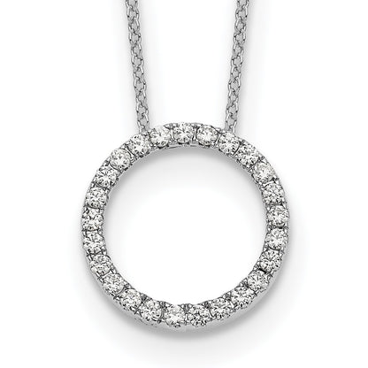 True Origin 14K White Gold 1/2 carat Lab Grown Diamond VS+ F+ Complete 18 in Eternity Pendant Necklace
